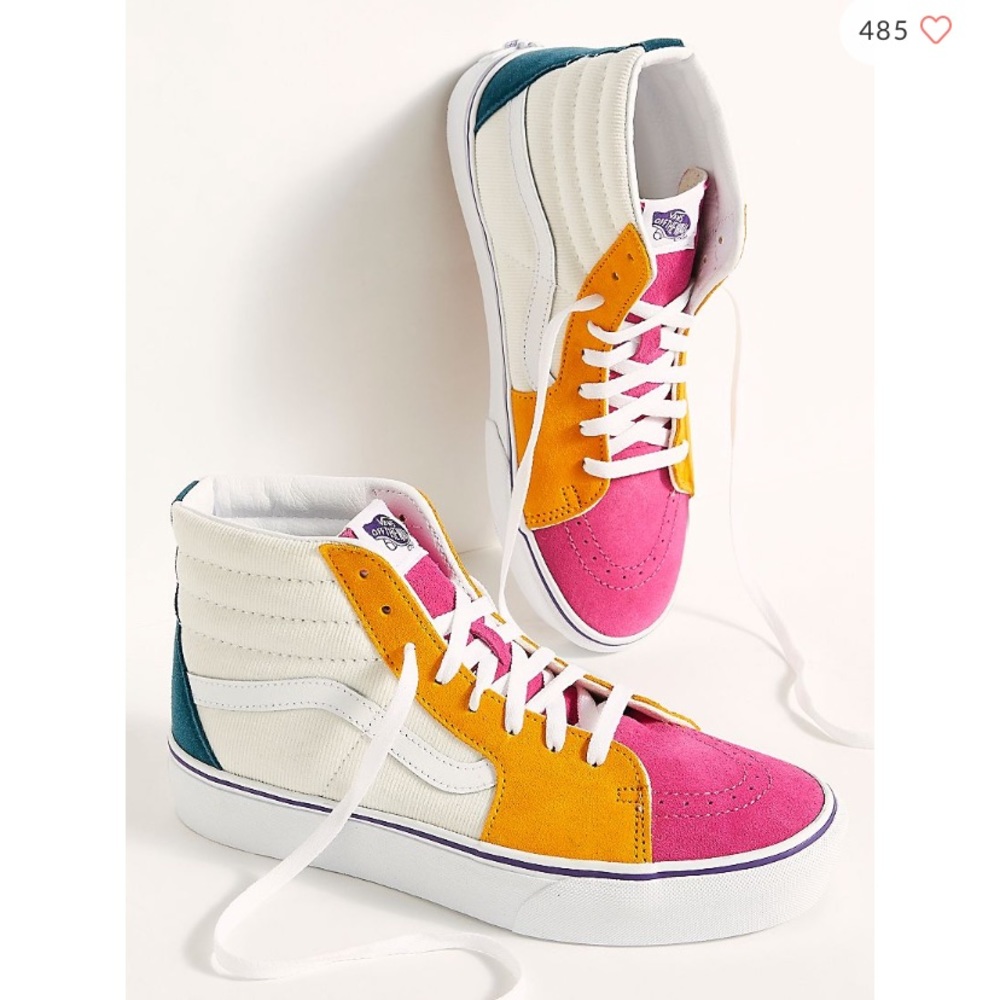 NWOT Hightop Platform Patchwork Sneakers